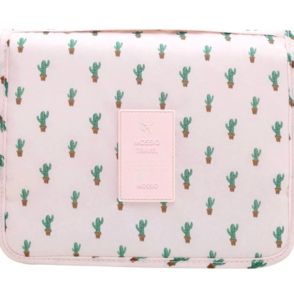 Pink Cactus Cosmetic Bag